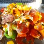 Filet de porc aigre douce sur plancha